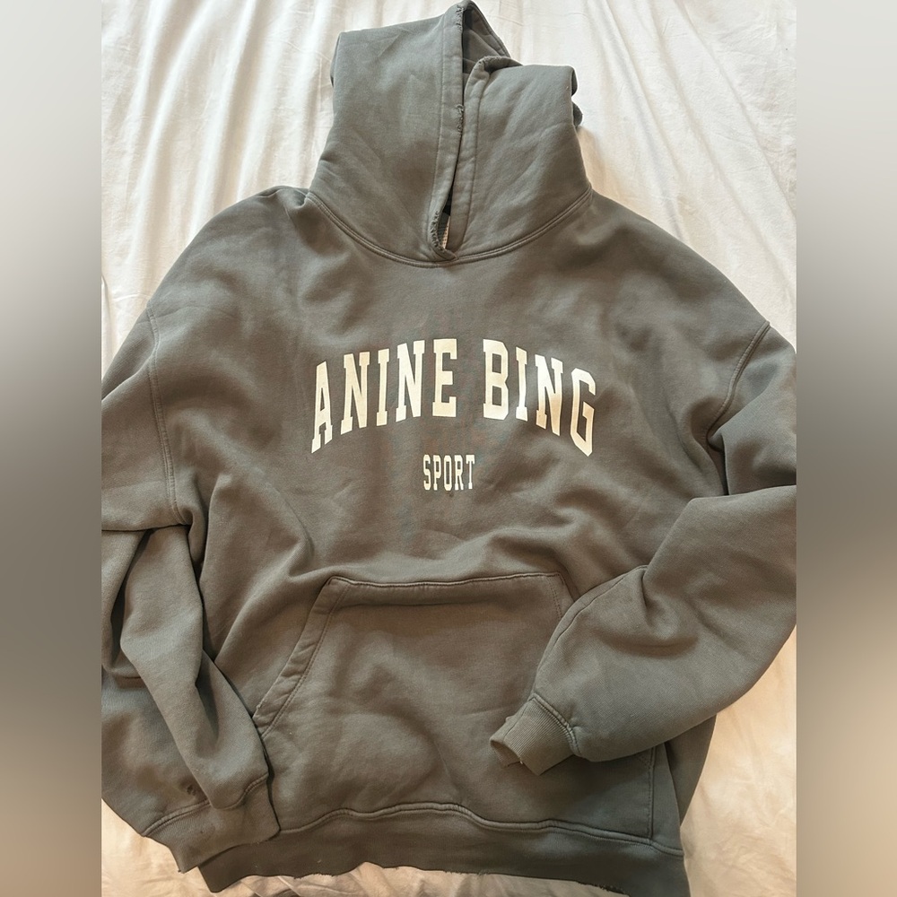 Classic Anine Bing Harvey hoodie in dusty olive size S- worn once!